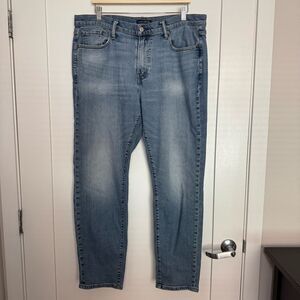 Lucky Brand 410 Athletic Slim Pants Mens 34x32 Beige Chino Soft Stretch Preppy